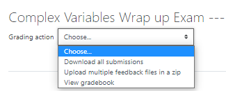 in the grading action dropdown menu, choose download all submissions