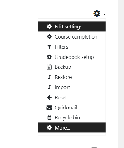 From the Gear Menu, Select "More" and then "Reports" finally "Course Administration".