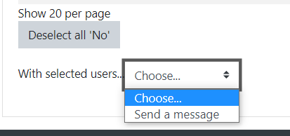 from the "With selected users..." menu, choose "Send a message"